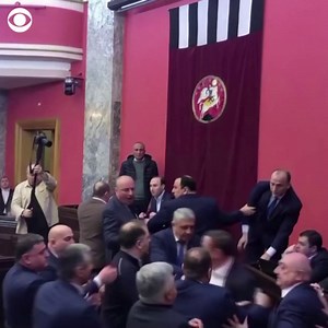 10K views · 100 reactions | A brawl broke out among Georgian lawmakers on Monday as a parliamentary committee debated a bill on "foreign agents,” which critics say is modeled on harsh legislation in neighboring Russia. | CBS News | Facebook