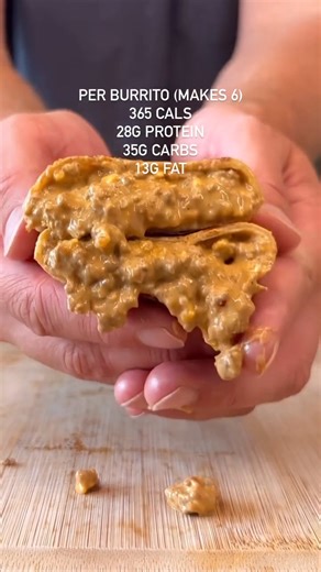 High Protein, Low Calorie Frozen Beefy Cheesy Burritos This recipe makes 6 burritos that you can store frozen, and reheat in less than 3 minutes. Way better for you and tastes way better than Taco Bell 👌 Since this recipe is also so simple (it took me less than 20 minutes from start to finish, minimal ingredients/cooking) - you can easily double or triple the recipe to yield multiple weeks worth of burritos! Per burrito (makes 6) 365 Cals 28g Protein 35g Carbs 13g Fat Ingredients: 1 pound (454g