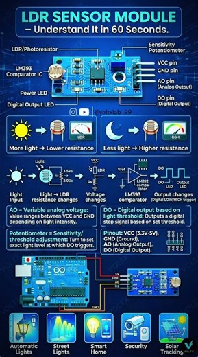 How Light Sensors Work! LDR Sensor Module Complete Beginner's Guide ⚡ #experiment #arduino #voltx .