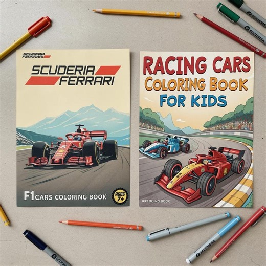 101 Pages of Kids F1 Racing Coloring Book Bundle – Digital Download - Etsy