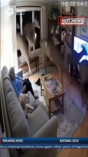 Deer Herd Accidentally Enters American Home – Shocking CCTV Moment #funnyanimals