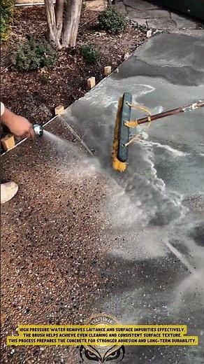 Pressure washing and brushing remove laitance to improve concrete surface quality