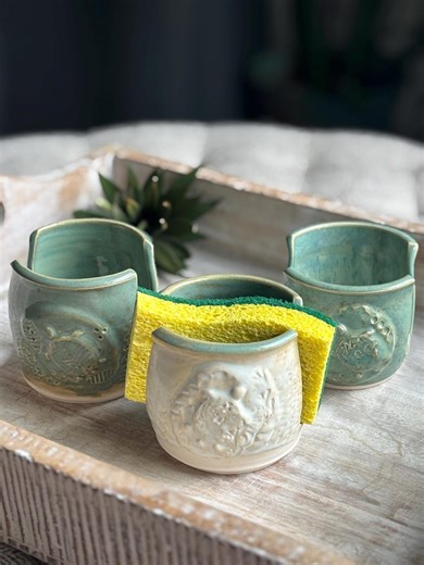 Handmade Ceramic Sea Turtle Sponge Holder: Beachy Kitchen Decor - Etsy