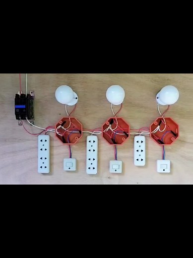 3 Bulb Controlled Individual Switch with Outlet Wiring