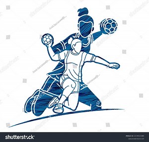 Group Handball Female Players Cartoon Sport Stock Vector (Royalty Free) 2174513385 | Shutterstock