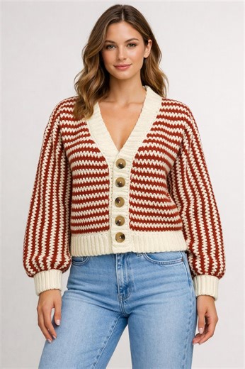 Wavy Crochet Cardigan Pattern- Easy Alpine Stitch, XS-5XL (PDF Download)-beginner Level Crochet Cardigan Pattern-seamless Cardigan Pattern - Etsy