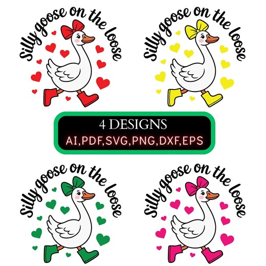 Silly Goose on the Loose SVG PNG, Valentine Silly Goose Png, Cute Coquette Goose Png, Retro Silly Goose Png, File for Cricut, Sublimation - Etsy Canada