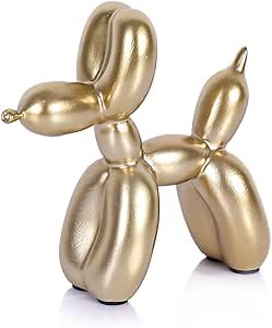 Balloon Dog Statue,Home Decor Modern Art Funky Statues for Coffee Table and Kitchen Figurines Living Room Trendy Color Scheme Room Decor Aesthetic (Gold, 3.9 * 3.9 * 1.5 inch)