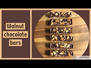 Walnut chocolate bar | Chocolate nut bar with dates| Dark chocolate walnut bar