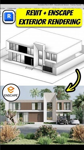 Revit + Enscape Exterior Rendering #revit #enscape3d #architecture