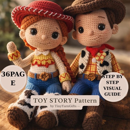 Toy Story Pattern Bundle,sherif Woody and Jessie Amigurumi Tutorial,crochet Pdf,movie Character Diy,instant Download-nursery Decor-baby Gift - Etsy