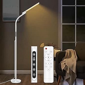 Light Therapy Floor Lamp, LED UV Free Natural Light Lamp, 10000 Lux Sun Lamp with Remote Touch 10 Adjustable Brightness and Color Temperature Happy Lamp for Bedroom/Office/Reading