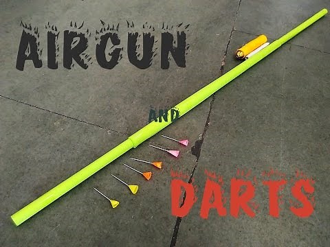 How to make a paper Blowgun & Darts or Airgun - Easy Tutorial