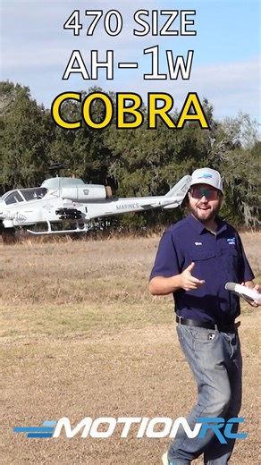 Strike a commanding presence in the air with the RotorScale AH-1W Super Cobra 470 Size GPS-Stabilized Helicopter! Modeled after the iconic twin-engine attack helicopter, this scale replica captures the aggressive lines, narrow fuselage, and unmistakable silhouette that define the Cobra’s legendary role. Get yours here: https://www.motionrc.com/products/rotorscale-ah-1w-cobra-super-scale-470-size-gps-stabilized-helicopter-rtf-rsm-470-r-ah1-gr | Motion RC