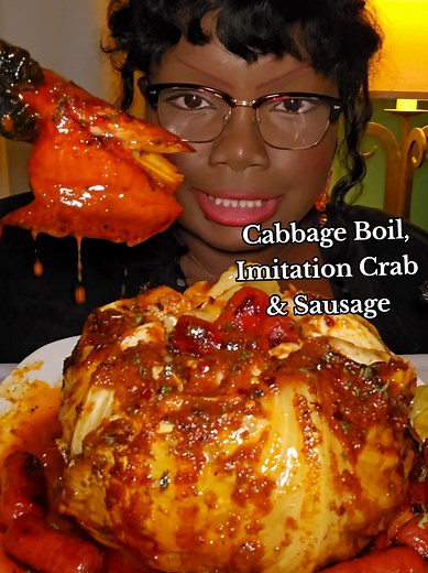 Cabbage Boil with Imitation Crab & Sausage Delight