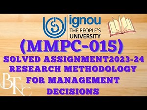 IGNOU MMPC-015 SOLVED ASSIGNMENT 2023-2024