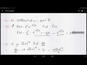 مبادئ الرياضيات: Differentiation part 2