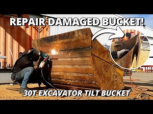 Repair DAMAGED Tilt Bucket for 30T CAT Excavator | Welding & Arc Gouging