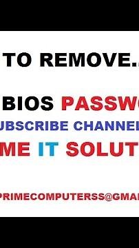 How to remove Acer Laptop Bios password??