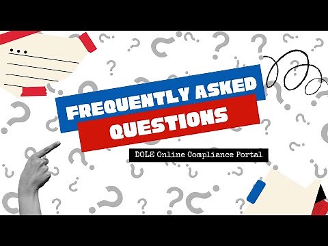 DOLE Online Compliance Portal_FAQ: Account Creation