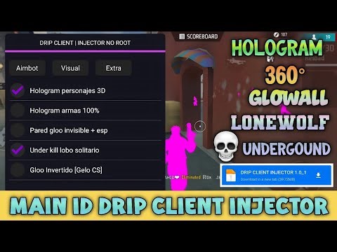 Drip Client Injector☠️Hologram🔥Inverted Glowall👺LoneWolf Underground😱#viral #freefire #newpanel