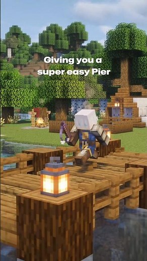 how to make easy Pier for your fishing spot in minecraft! #minecraft #minecraftbuilds