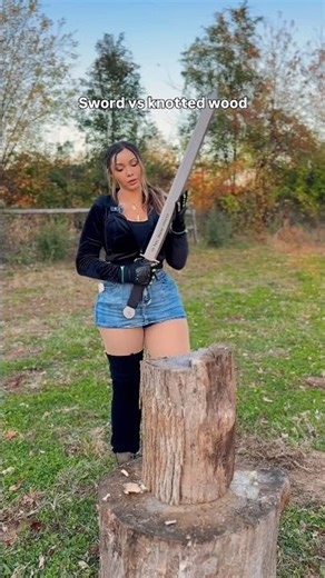 Sword vs knotted wood