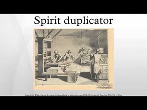 Spirit duplicator