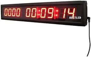 BESTLED Red Days Countdown Clock 10 Digits Count up 10000 Days Hours Minutes Seconds LED Large Digital Countdown Clock Aluminum Case