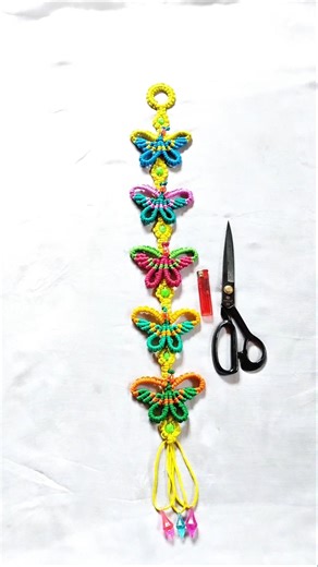Macrame Wastage Butterfly Key chain #handcraft #art #handmadeseller #macrame #cartoon#knotted#doily