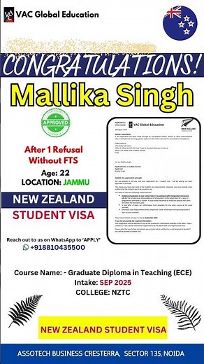 New Zealand Study Visa Approved | NZTC | ECE | SEP 2025 Intake | Graduate Diploma in Teaching (ECE)