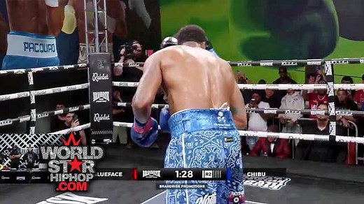 Blueface Gets Knocked Out The Ring During Boxing Match With Chibu At Adin Ross's Event