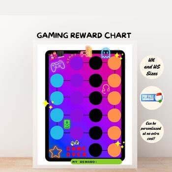 Gamer Rewards Chart for Kids, Gaming Potty Chart, Behaviour Incentive, Goals,
