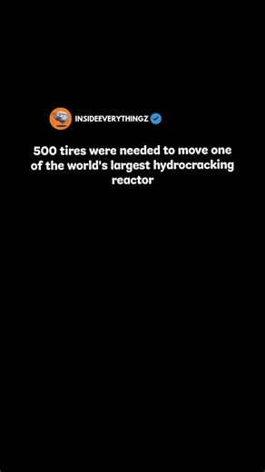Explore l Learn l Facts on Instagram: "Moving one of the world’s largest hydrocracking reactors is no small task, and it required an incredible setup—nearly 500 tires to support and transport its massive weight. These reactors can weigh hundreds of tons, so engineers place them on a specialized multi-axle transport system where each axle has multiple heavy-duty rubber tires. The large number of tires spreads the weight evenly, preventing the ground or roads from cracking under the pressure. This
