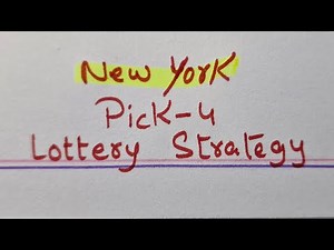 Pick 4 Lottery Strategy For New York and Good For All States