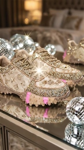 Stylish Studded Floral Pattern Sneakers