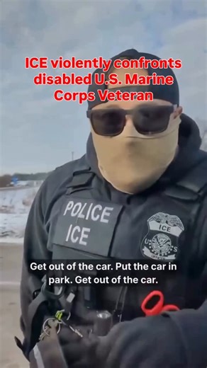 ICE Abuse on Instagram: "ICE violently confronts a disabled U.S. Marine Corps Veteran in Minneapolis. #usmc #marines #usnews #militarynews #ice"