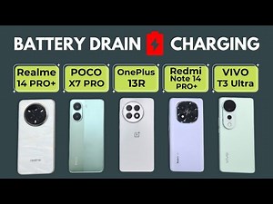 (5G) Battery Drain & Charging | Realme 14 Pro+ vs POCO X7 Pro vs OnePlus 13R vs Redmi Note 14 Pro+