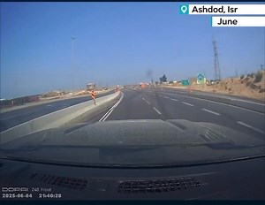 75K views · 318 reactions | IN VIDEO Dashcam footage shows the moment an Iranian missile struck near a highway in Ashdod, Israel. Iran launched missile attacks on Israel with a massive explosion reported in the Israeli port city following the fresh barrage of Iranian missiles. ©️TRT World | HOT FM Zambia | Facebook