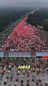 When Millions of Vehicles Swarm a Single Toll Plaza in China!