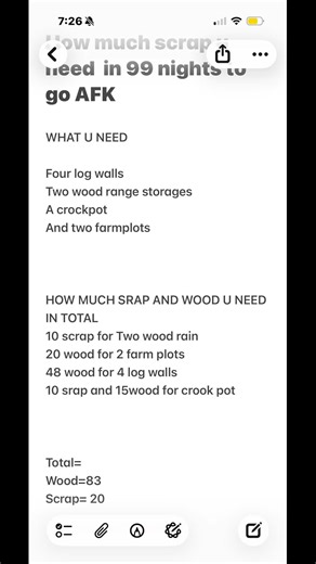 hope this helps! this is not including upgrading the craft bench.