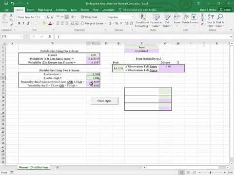 Excel 2016 from Probability to Z-Score