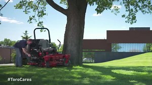 Turn off the mower and wait for blades to stop completely before leaving the mower, removing the grass catcher, picking up debris, or crossing gravel roads or paths. #ToroCares | Toro