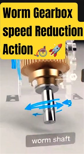 Worm Gearbox Action Speed Reduction Magic!⚙️3D Animation #automobile#automation#shorts#car#WormGear