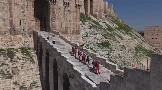Turkish charity cleans historic Aleppo Citadel in Syria