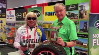 Pro angler, Jimmy Houston Outdoors, did a fantastic job demonstrating our Slime Drill Bit Tire Plug Kit at the Tractor Supply Co. trade show in Nashville! Learn more: https://slime.com/products/drill-bit-tire-plug-kit | SLIME