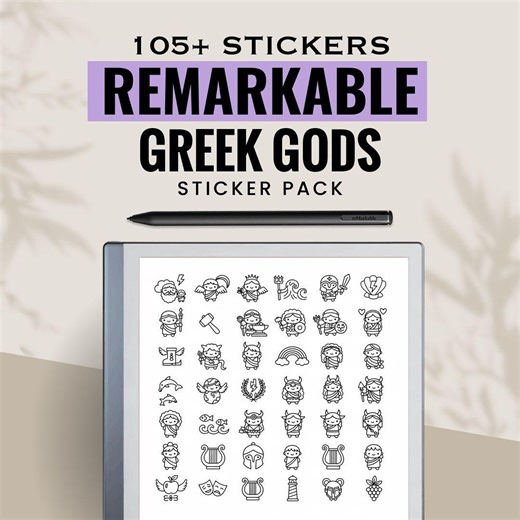 Greek Gods Remarkable Stickers Bundle | Digital E-ink Tablet Sticker Kit | Remarkable Notes & Planner Decor - Etsy