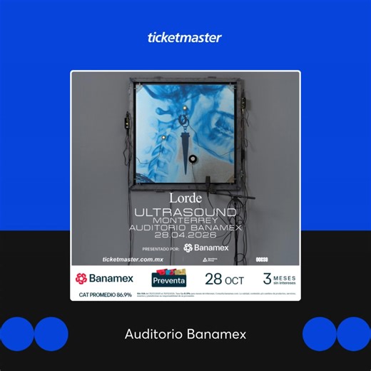 Con la #PreventaBanamex no te pierdas el #UltraSound de Lorde por CDMX, GDL y MTY 💙🎶🎸⁣ ⁣ Compra tus 🎟️🎟️ con nuestro mapa interactivo aquí 👇⁣ ⁣https://tkmx.link/LordeFB | Ticketmaster México