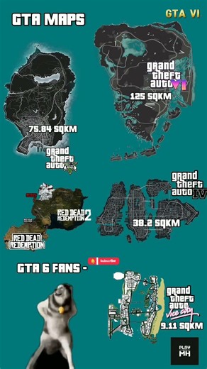 GTA Maps Through the Years - Size Comparison #gta