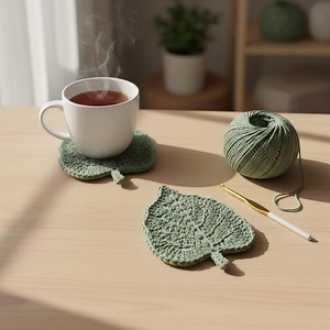 Easy Crochet Leaf Coaster Pattern for Beginners | Simple DIY Tea Coaster - Etsy Australia